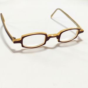 Anne Et Valentin Ladies Brown With Gold Trim Eyeglasses Made In France